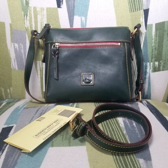 Dooney & Bourke Florentine Allison Crossbody Genuine Leather Shoulder Bag In Ivy